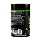 Matrix Pre-Workout Booster Dose, Rückseite mit Zutaten- und Anwendungstext