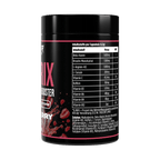 Matrix Pre-Workout Booster Dose, Rückseite mit Nährstofftabelle