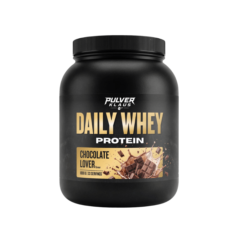 Proteinpulver-Dose 1 kg mit „Daily Whey Protein“-Aufdruck, Chocolate Lover